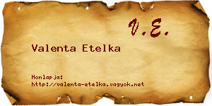 Valenta Etelka névjegykártya